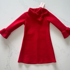 NWT / Mia Belle Girls Red Bow-Accent Long Sleeve Dress